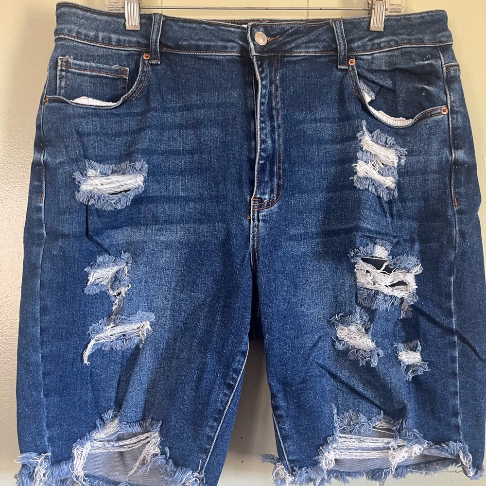 Distressed Denim Shorts